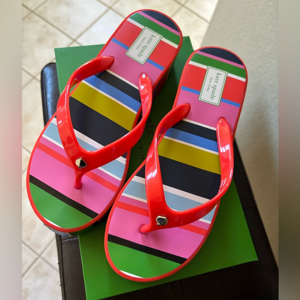 Kate spade Rio Platform Thong Sandal, size 8 in original box